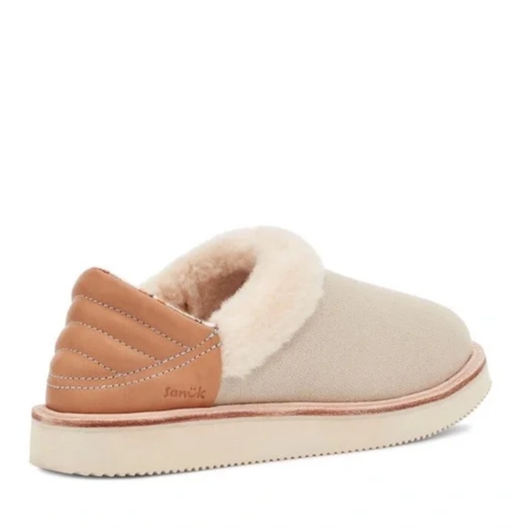 Sanuk Women's Cozy Vibe Low Wool Leather Comfort‎ Slippers 6 NEW w/ Tags No Box - Picture 2 of 16